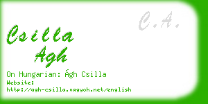 csilla agh business card